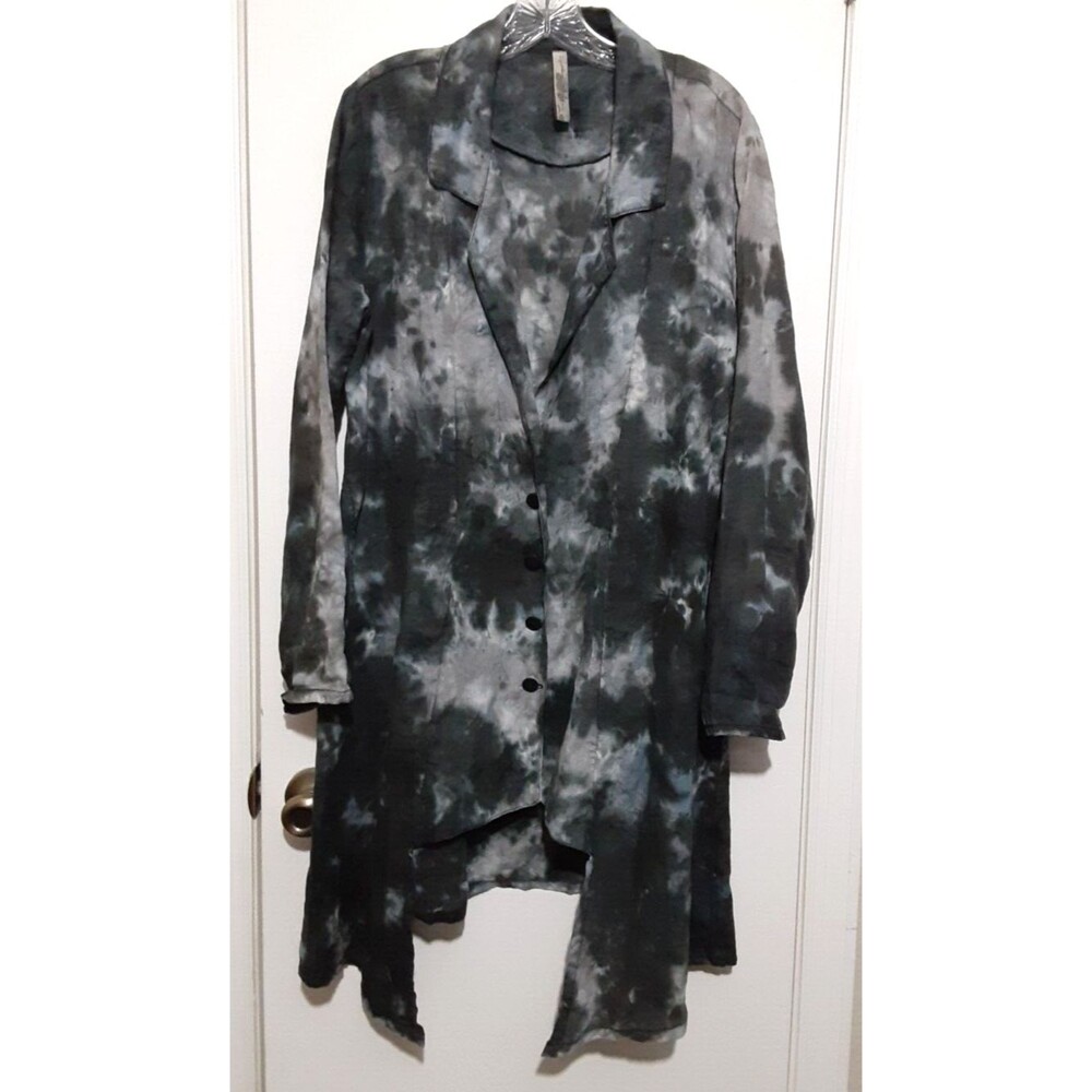 Cynthia Ashby womens Sz Small 100% linen lagenlook Ray Jacket Runs Larger